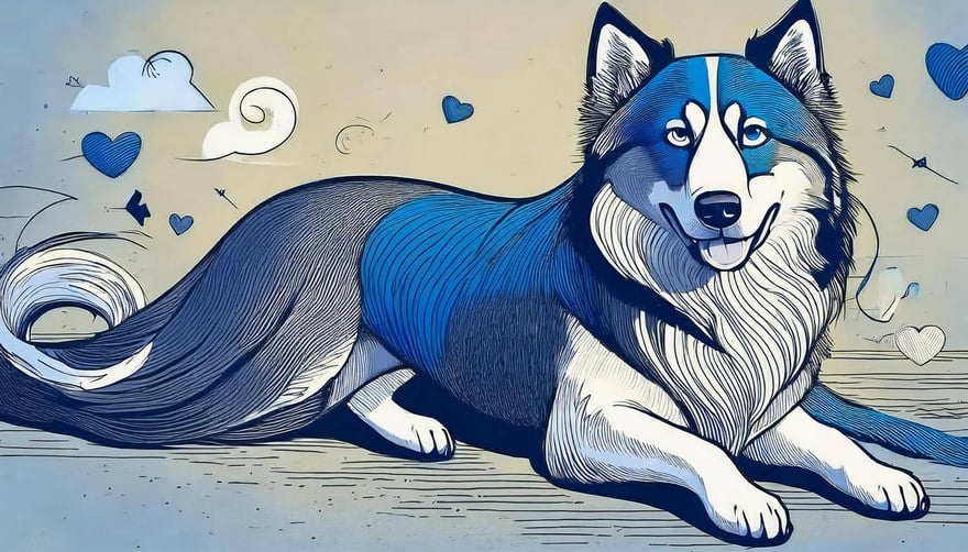 Firefly big dog with very long shiny siky hair 73993