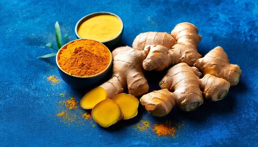 Firefly ginger and turmeric in shades of blue 84614